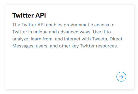 Twitter API screenshot from Twitter documentation